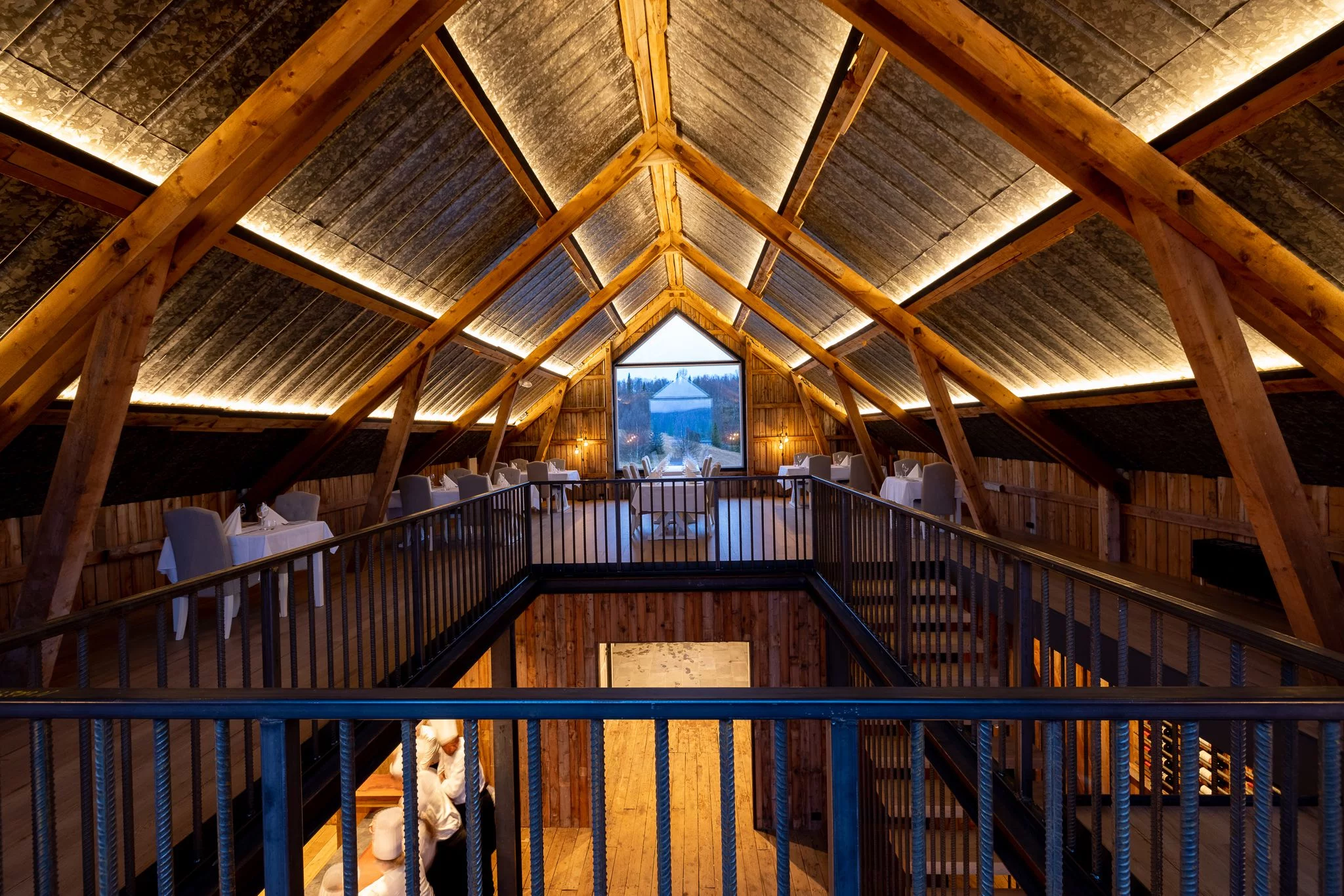 Fjösn reception and breakfast area at Aurora Borealis Observatory