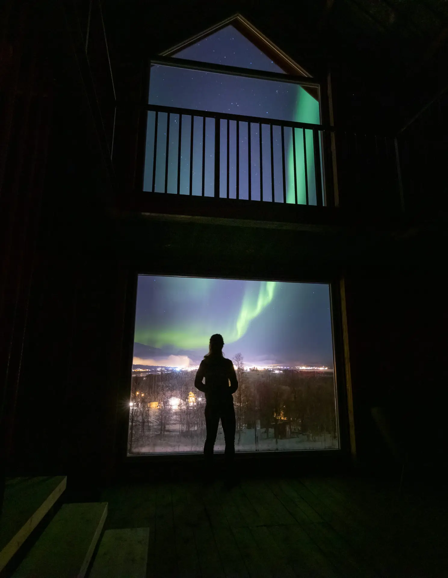 Northern lights seen from our big restaurant windows